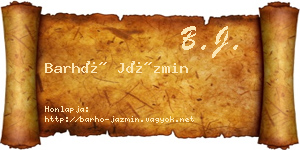Barhó Jázmin névjegykártya